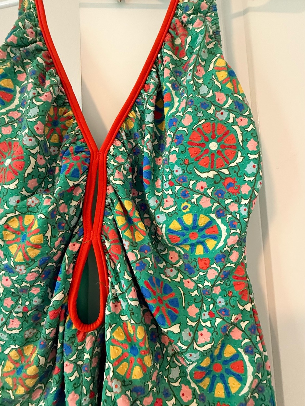 RHODE x Target Zinnia Floral Halter One-Piece Swimsuit – Green/Red - Picture 6 of 8